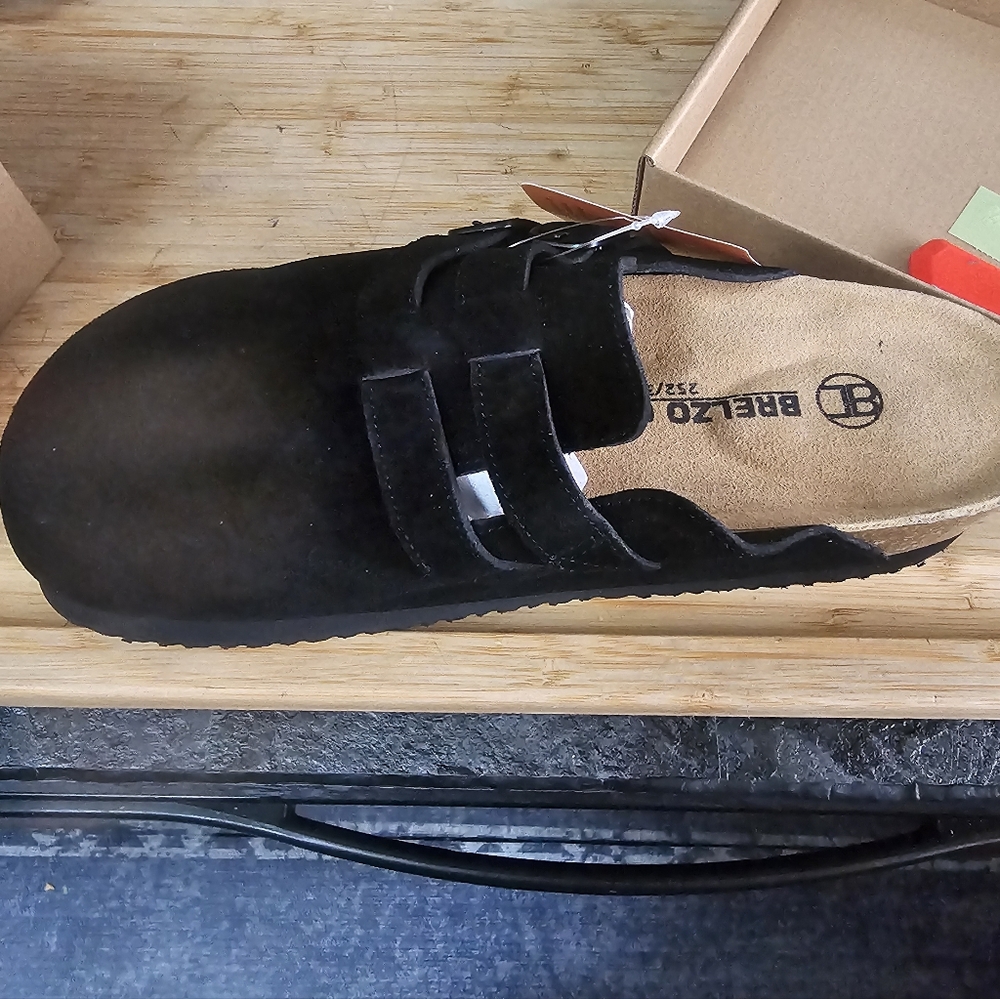 NIB Genuine Suede Leather Clogs Mules Orthopedic Sandals Womens 9 EU 39 😀 - Picture 8 of 9